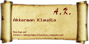 Akkerman Klaudia névjegykártya